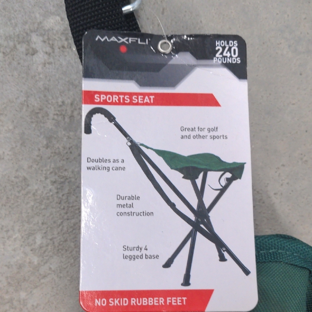 NWT Maxfli Portable Folding Sports Seat And Cane